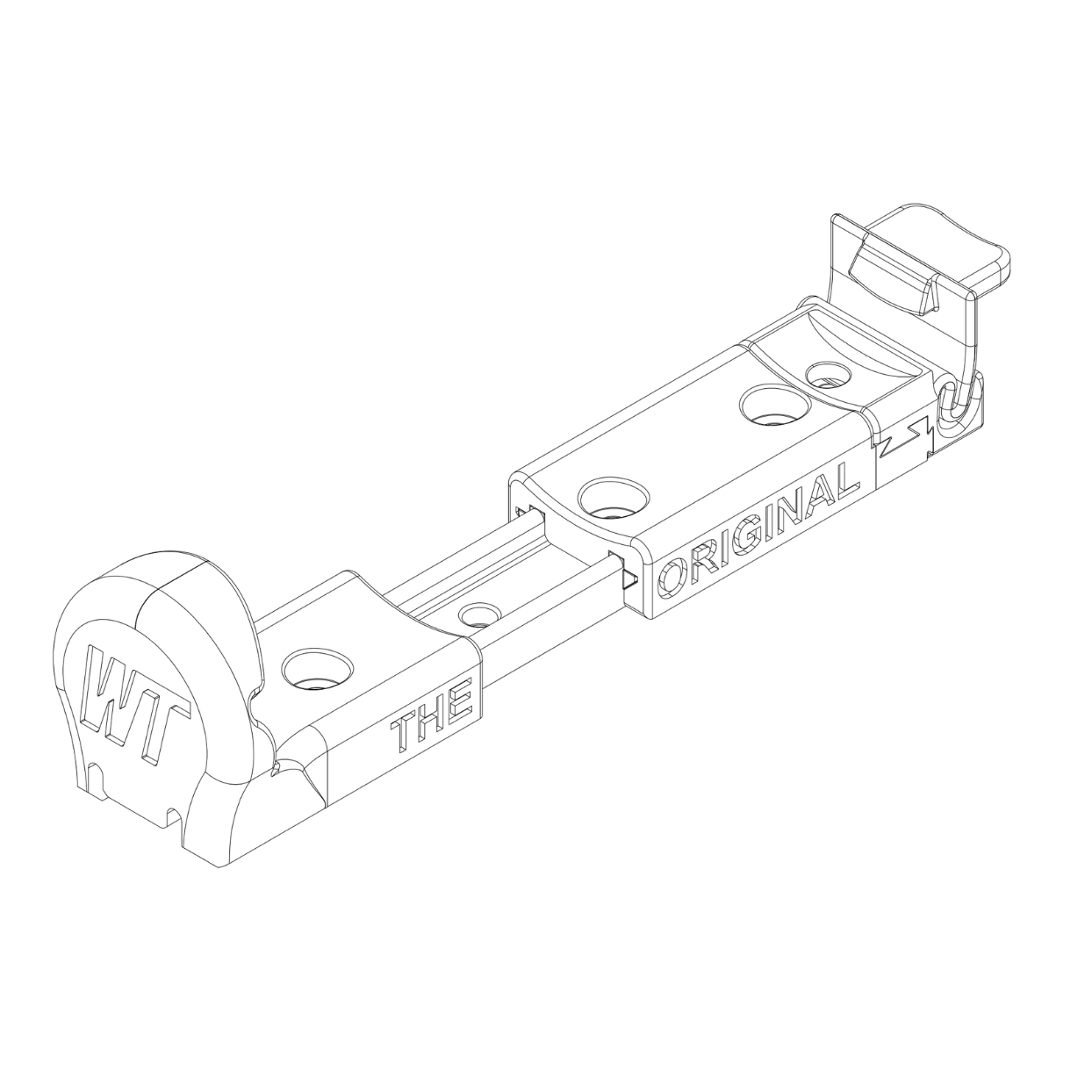 Technical drawing of a mechanical component on a white background